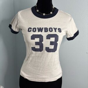 Brandy Melville White and Navy Graphic Tee